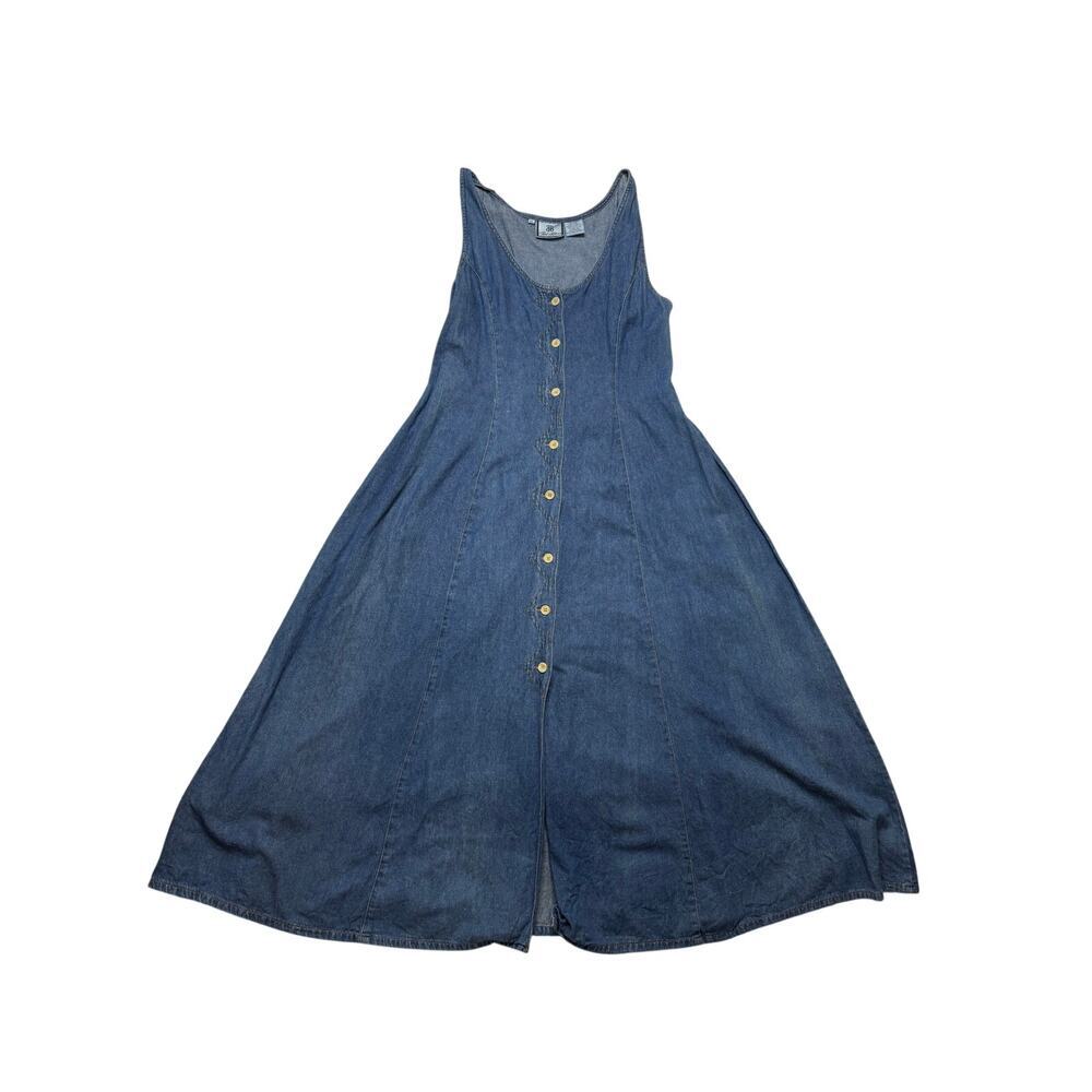 Vintage Bill Blass Denim Jumper Dress SZ 14